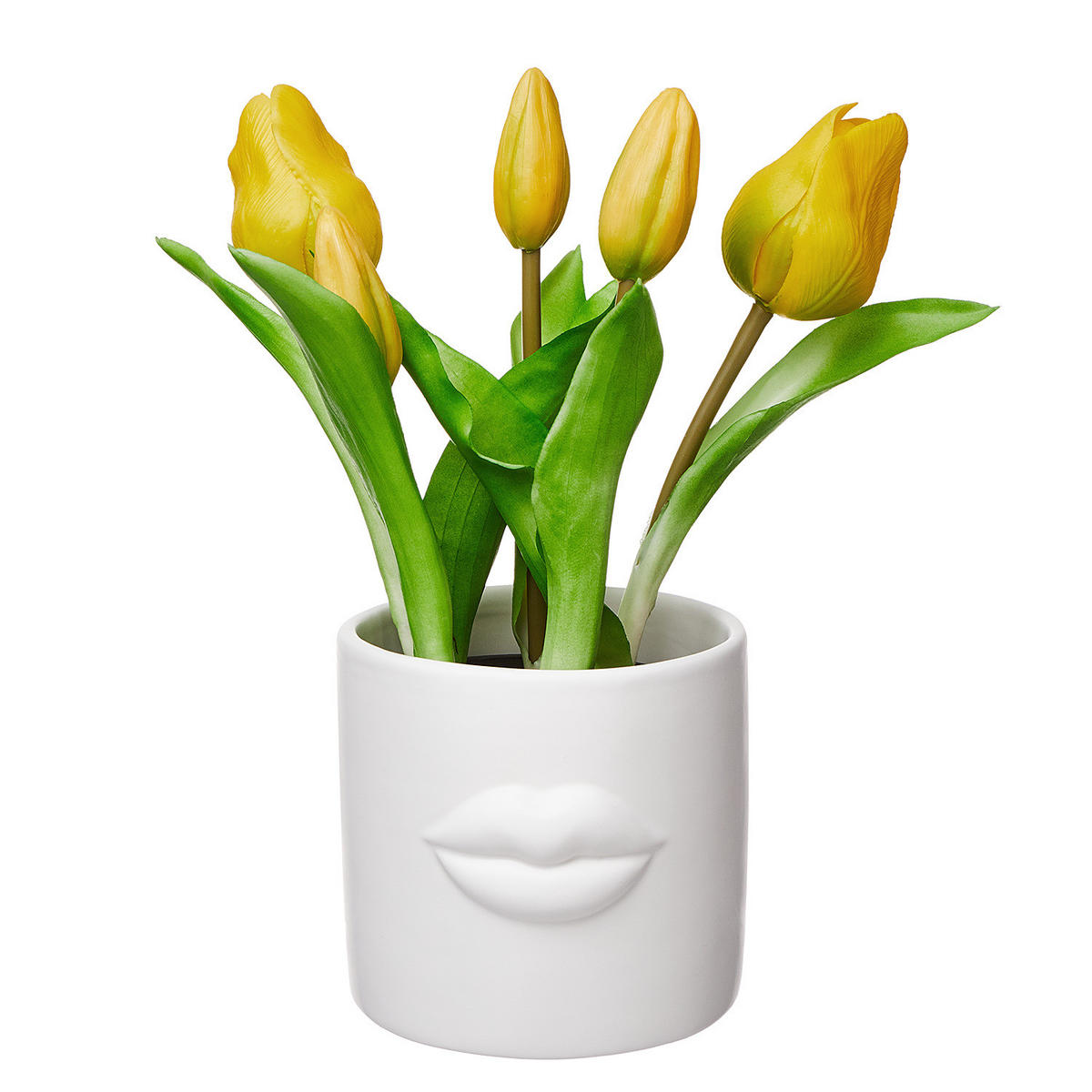 BLUMENÜBERTOPF Kiss - Weiß, Stein (10cm) - Butlers