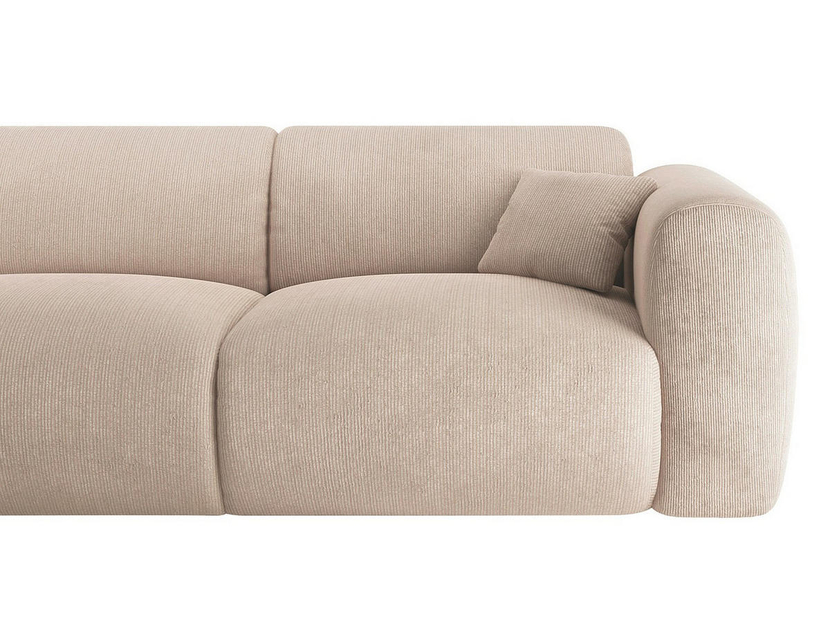 SOFA - 5 Personen - samt - beige Pogni - Beige, Textil (280/165cm) - Vente-Unique