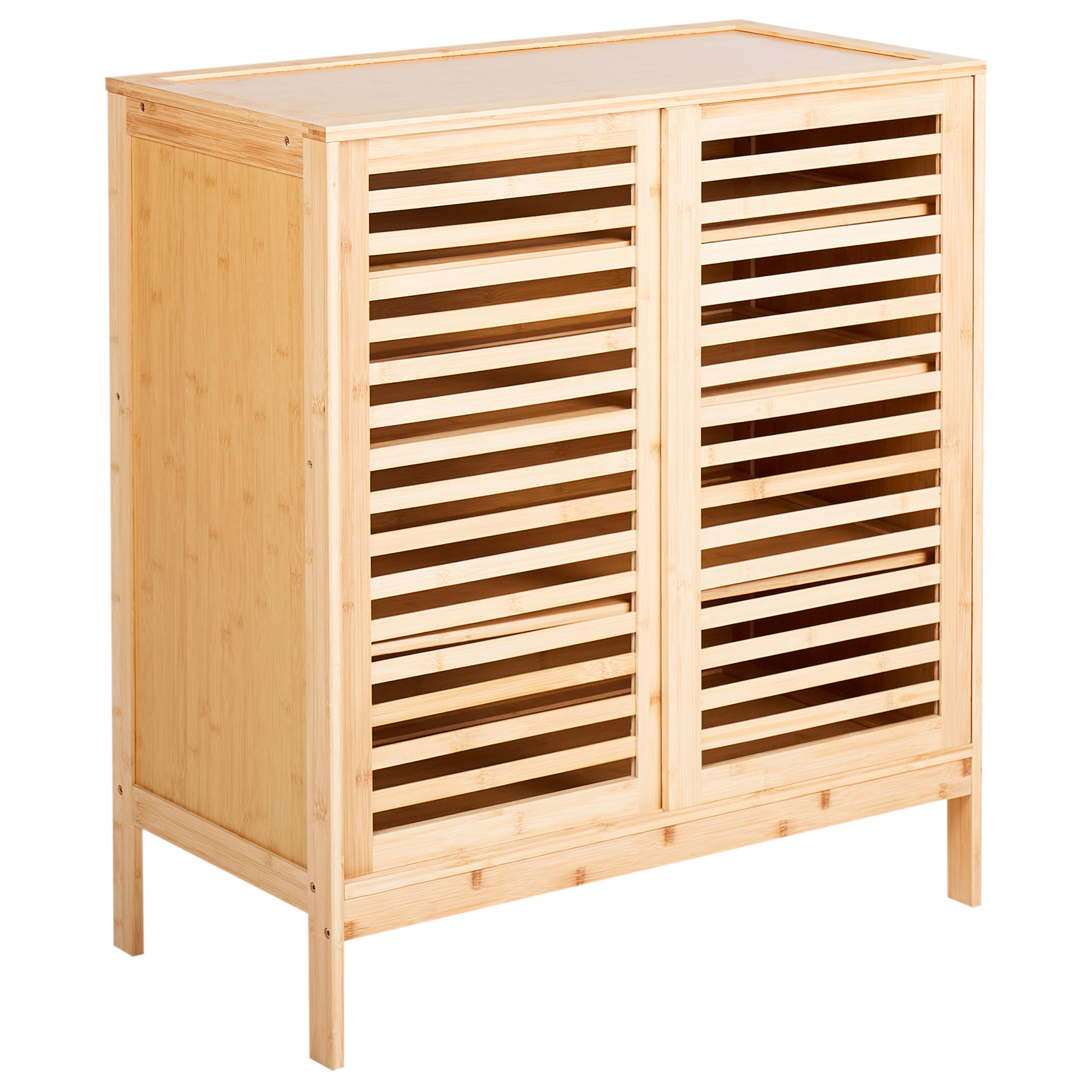 SCHUHSCHRANK Bambus Hellbraun Midwood - Braun, Holz (80/88/40cm) - Beliani