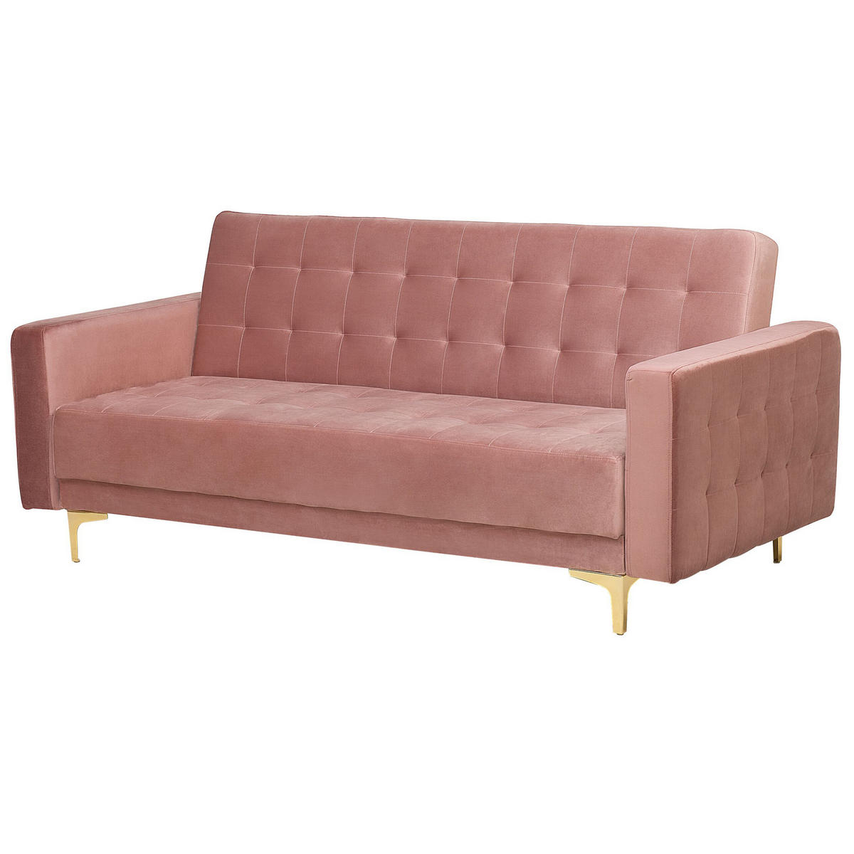 3-SITZER-SCHLAFSOFA Samtstoff Rosa Aberdeen - Pink, Textil (186/83/88cm) - Beliani