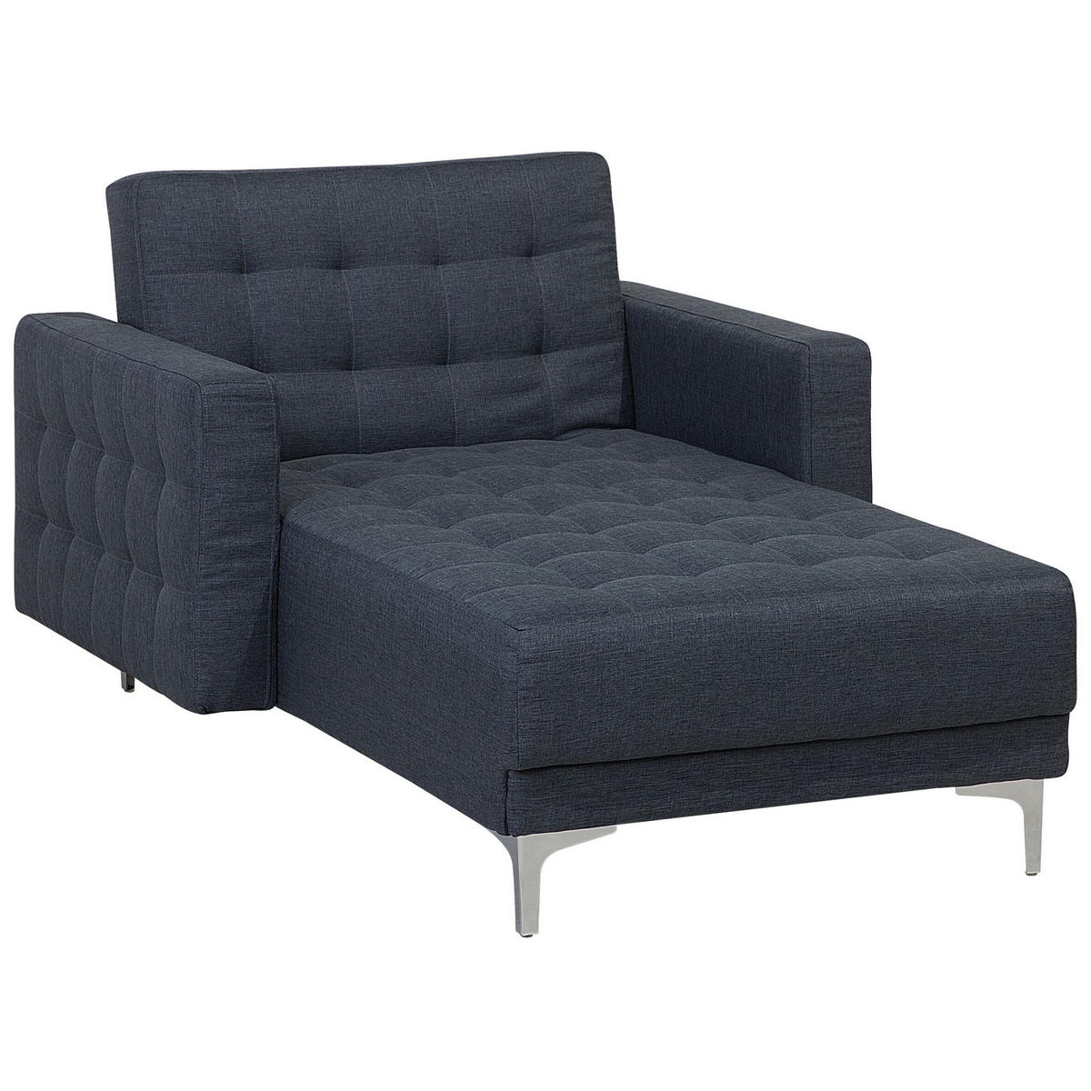 CHAISELONGUE Polsterbezug dunkelgrau/silber Aberdeen - Dunkelgrau/Silberfarben, Textil (107/83/168cm) - Beliani
