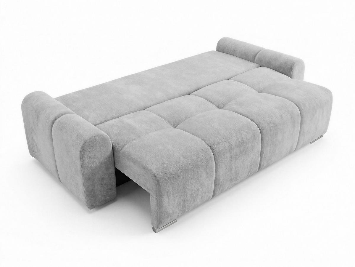 SCHLAFSOFA Fluffy - Schwarz (Vibe 99) - Chromfarben/Schwarz, Holz/Kunststoff (245/100/99cm) - Sofnet