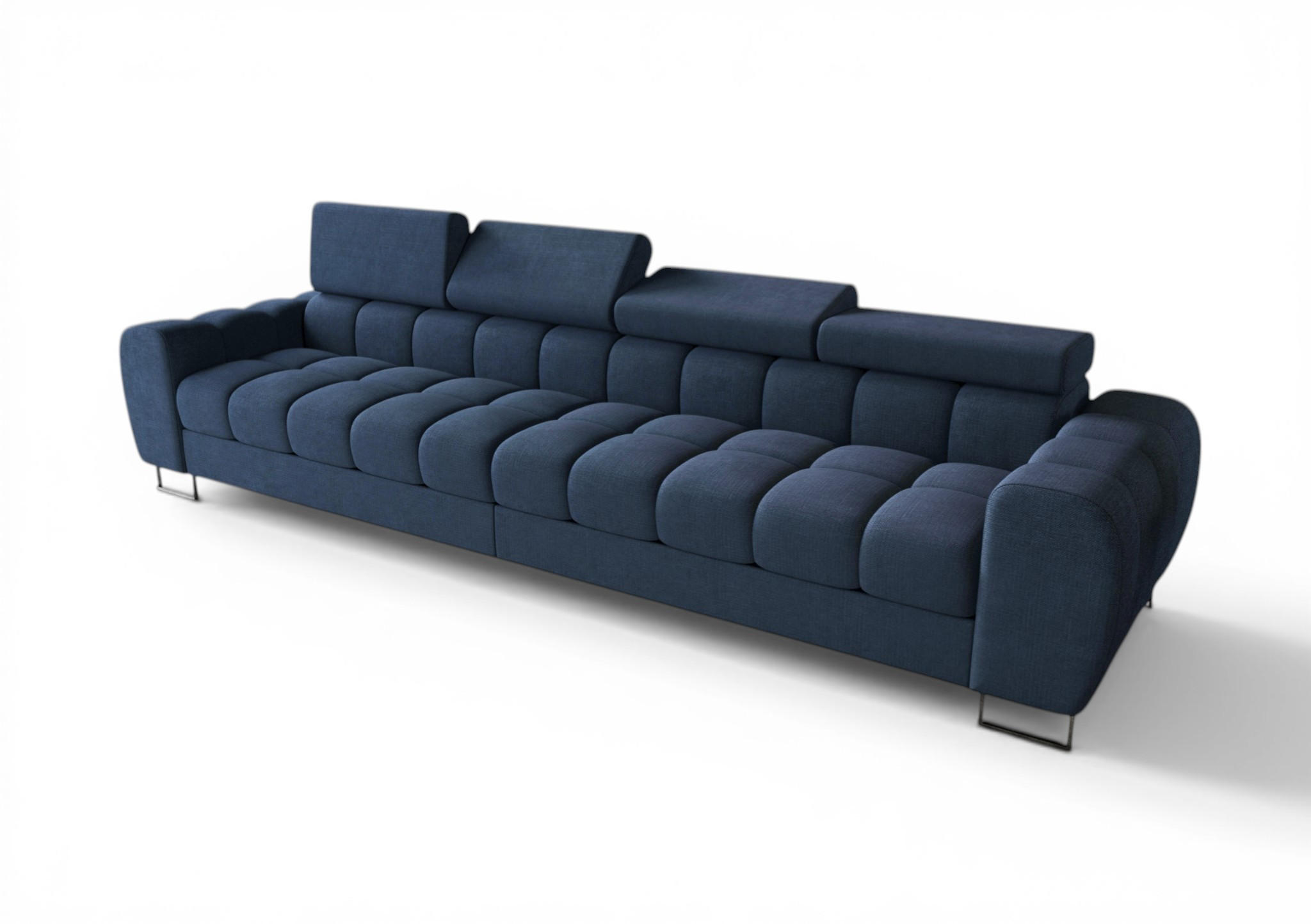 SOFA 4-sitzer Bastien In Stoff Moly - Blau, Holzwerkstoff/Textil (335/95/97cm) - Fun Möbel