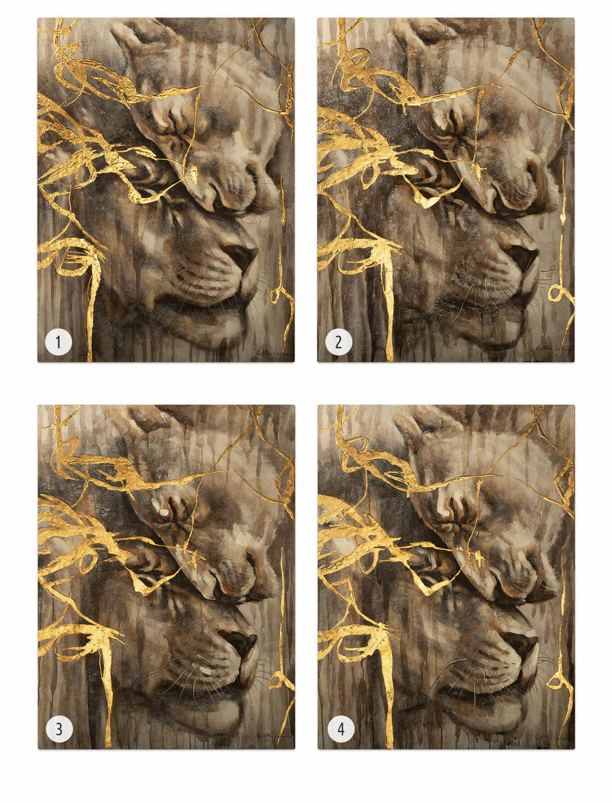 ACRYLBILD HANDGEMALT 75/100 cm - Goldfarben, Holz/Textil (75/100cm) - KUNSTLOFT