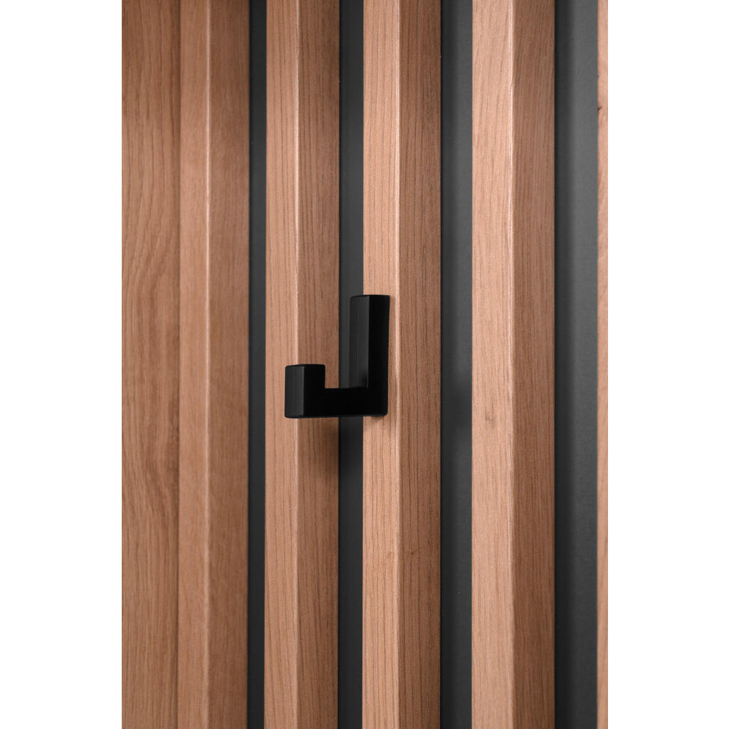Thumbnail - Furn.Design Garderobe, Anthrazit, Eiche Artisan, Metall, Nachbildung,Eiche, Uni, Holz Optik, 4 Fächer, 122x190x37 cm, Ga...