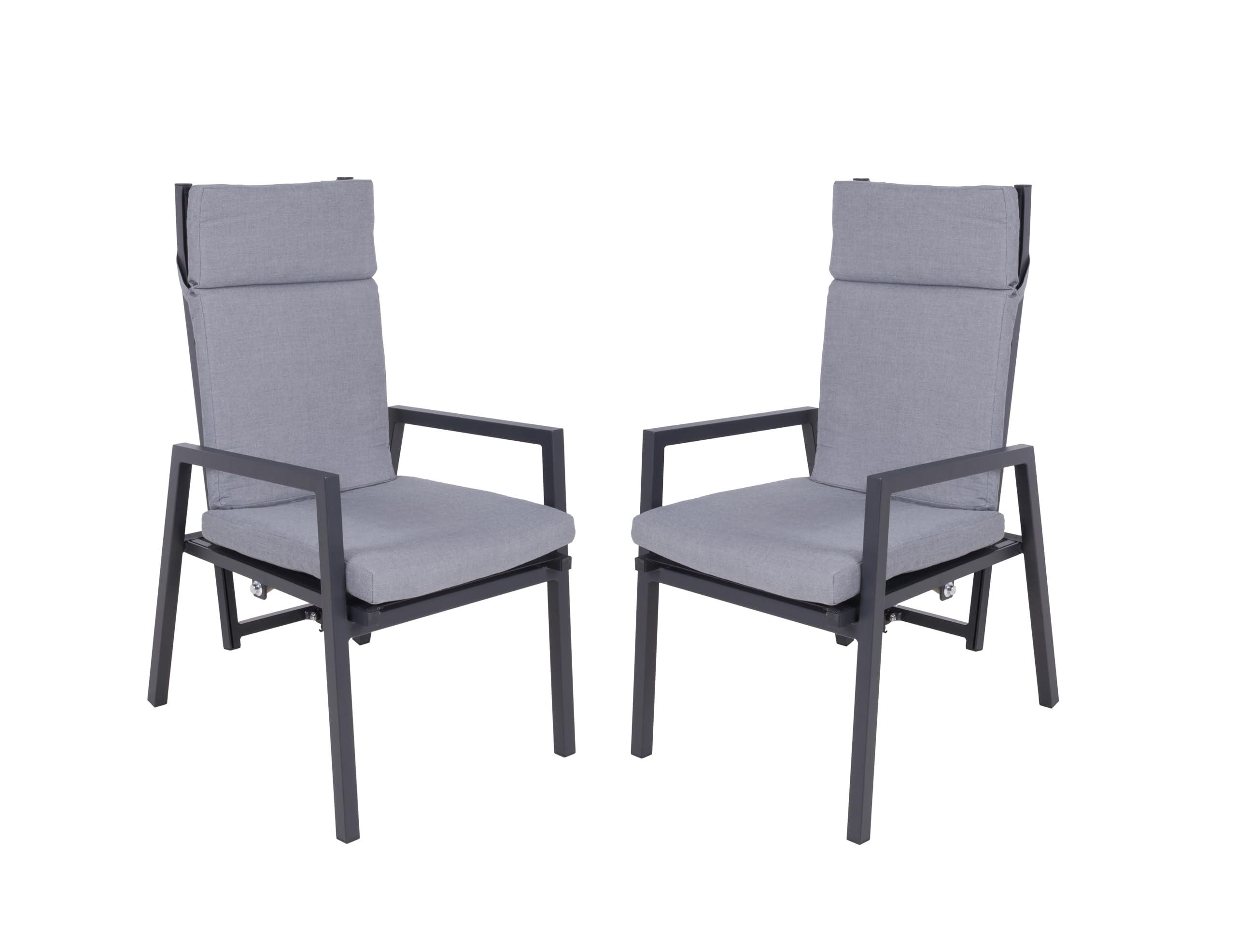 GARTENSTUHL 2er Set Jule Gartenstühle - Grau, Kunststoff (70/103/55cm) - DELUKE