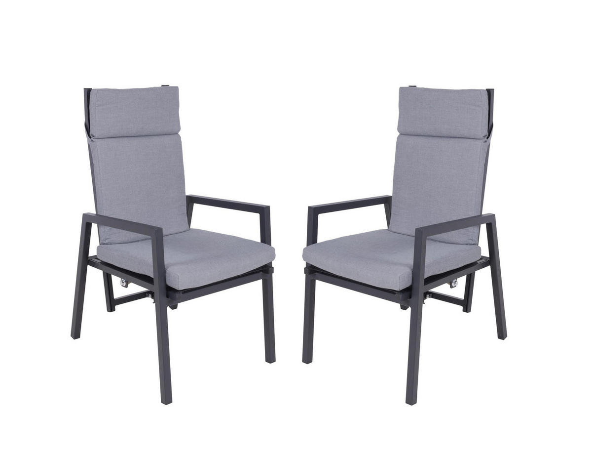 GARTENSTUHL 2er Set Jule Gartenstühle - Grau, Kunststoff (70/103/55cm) - DELUKE
