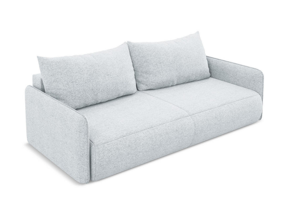 3-SITZER SOFA mit Schlaffunktion Chenille Stoff Blau - Blau/Schwarz, Kunststoff/Textil (216/86/105cm) - Makamii