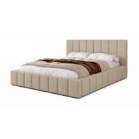 POLSTERBETT 180x200 cm, Alma, Doppelbett mit Bettkasten, Lattenrost aus Holz, Velourstoff, Hellbraun - Hellbraun, Holz/Kunststoff (180/200cm) - Marpur