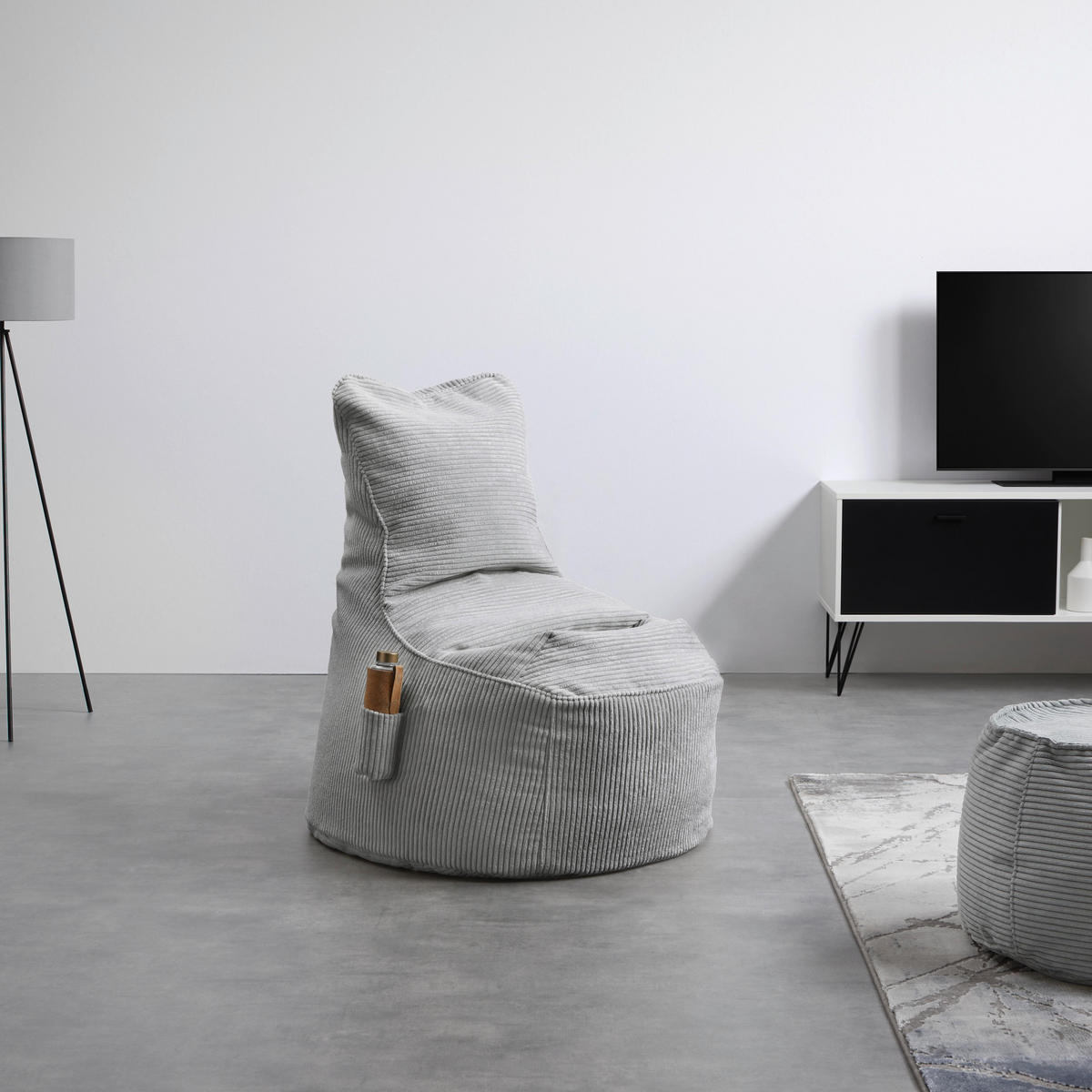 SITZSACK Cortona Cord in Grau - Grau, Textil (85/100/85cm) - Mömax