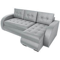 ECKSOFA Bergen mit Schlaffunktion Grau Samtstoff - Grau, Textil (238/141cm) - Bromarkt