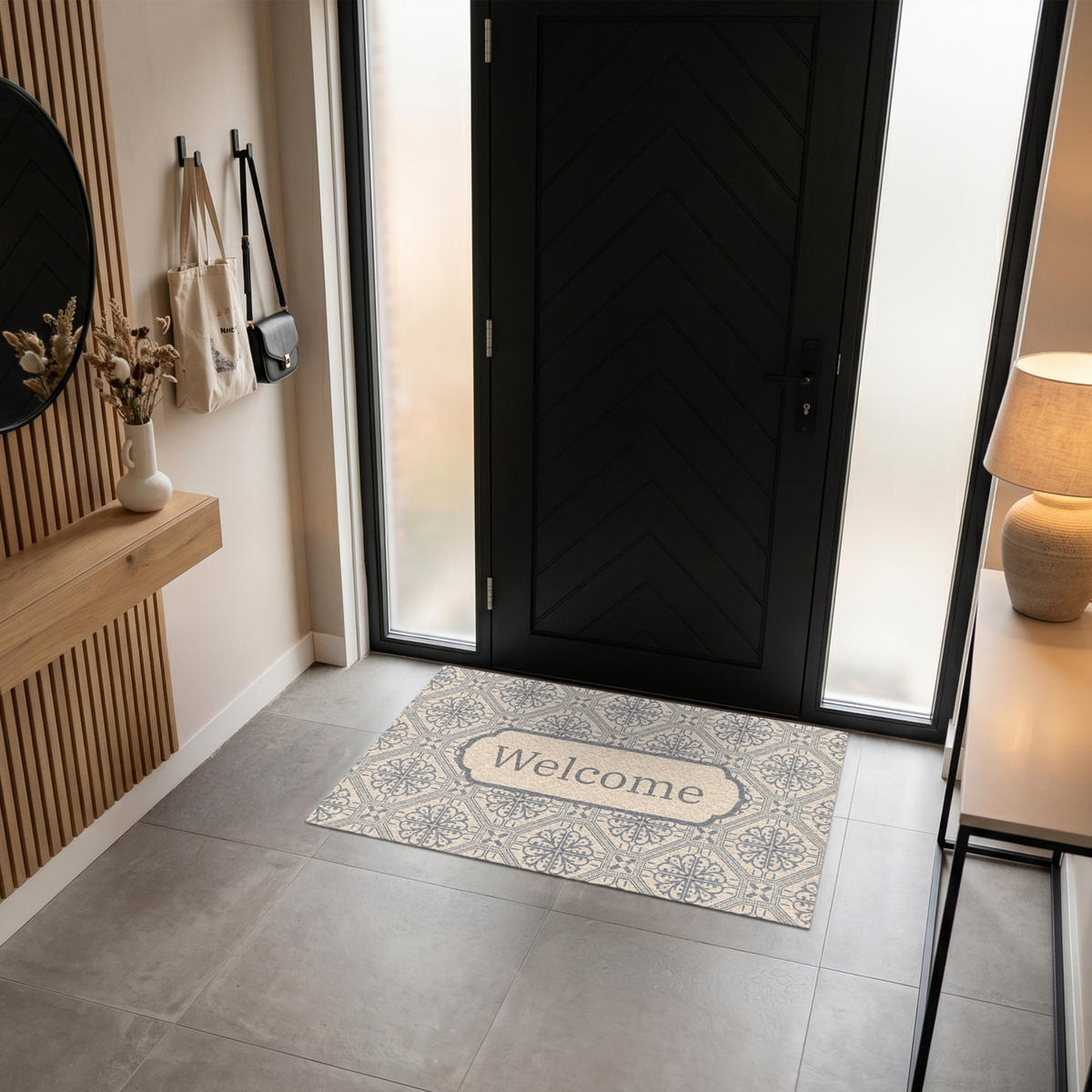 ROHOŽKA Welcome - Classic - Grey 120x80 cm - béžová, textil/umělá hmota (120/0.4cm) - MuchoWow