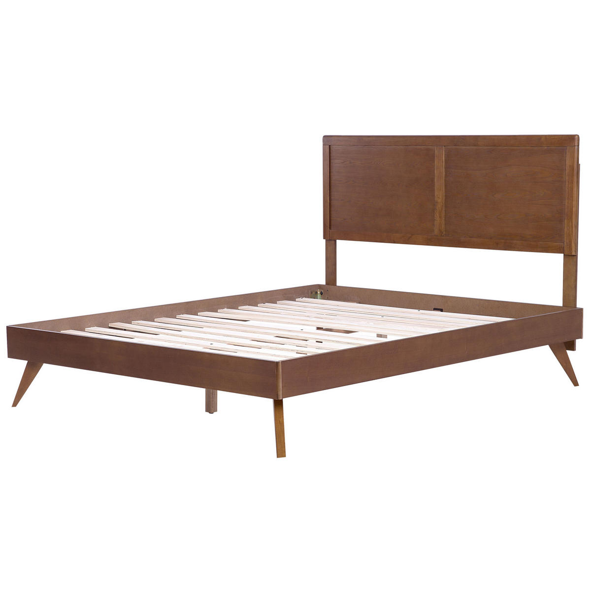 HOLZBETT 180/200cm Dunkler Holzfarbton Istres - Dunkelbraun, Holzwerkstoff (180/200cm) - Beliani