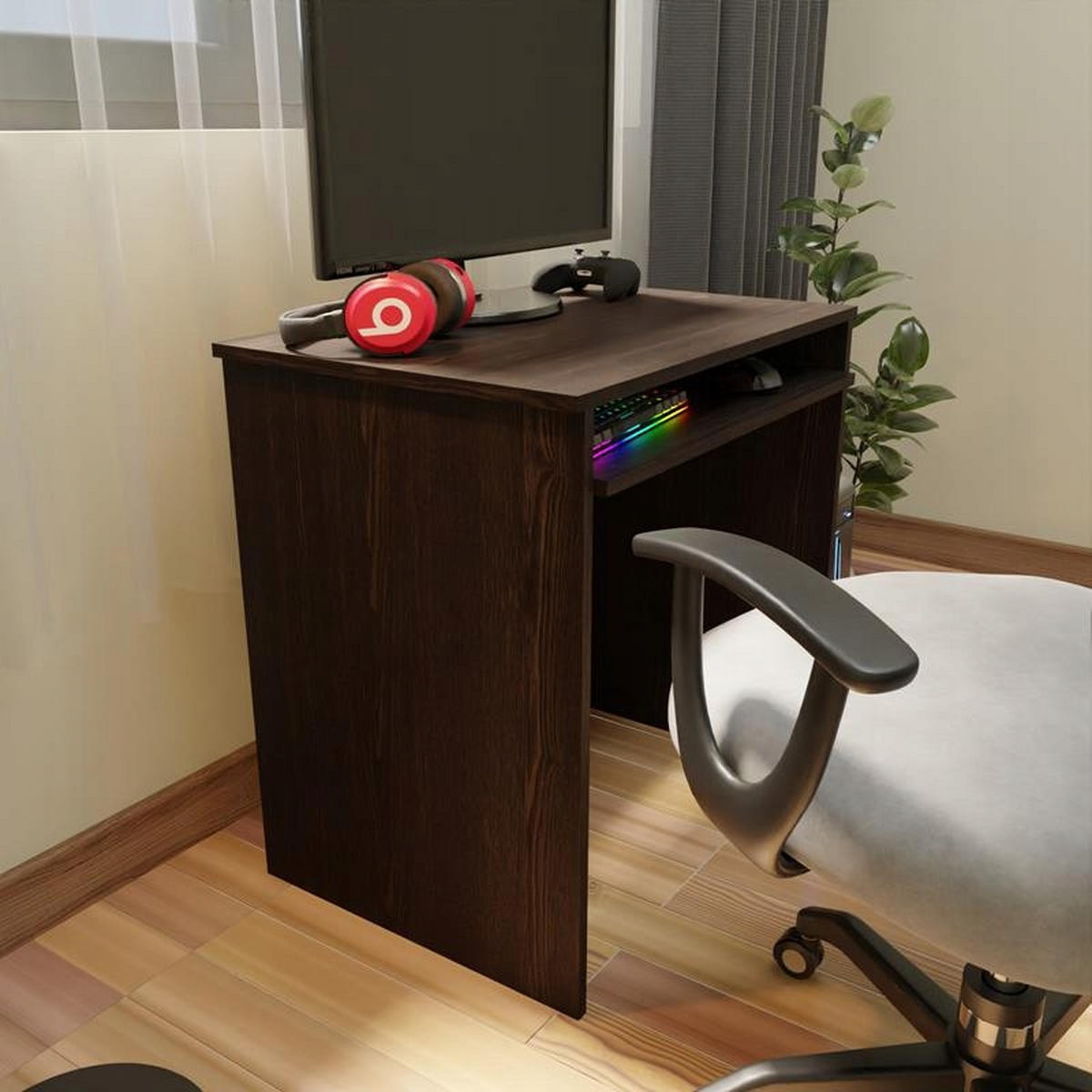 SCHREIBTISCH EX3 ausziehbar Wenge 70/51/76 cm - Wengefarben, Holzwerkstoff (51/70/76cm) - Matkam Möbel