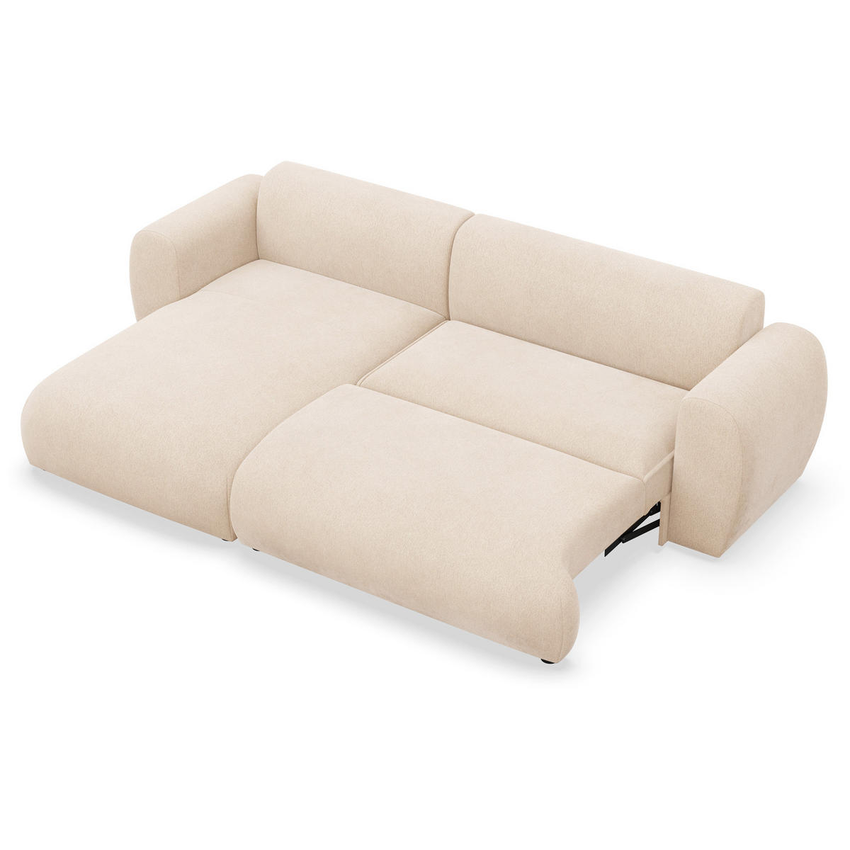 ECKSOFA Emia Hellbeige links - Ecru/Schwarz, Kunststoff/Textil (262/156cm) - Selsey