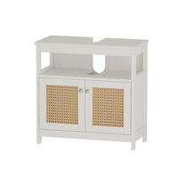 WASCHBECKENUNTERSCHRANK Rosario Weiß 60 x 60 cm mit 2 Türen und offenem Fach - Weiß, Holzwerkstoff (60/60/30cm) - Vicco