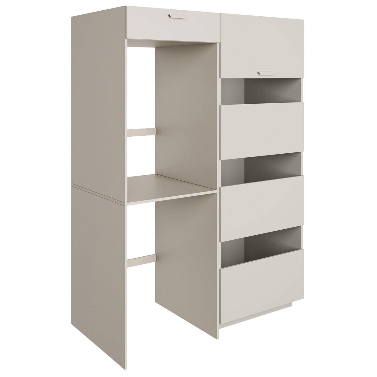 BADEZIMMERMÖBEL-SET Holv Kaschmirgrau 135 cm - Taupe, Holzwerkstoff/Metall (135/200/66cm) - Selsey