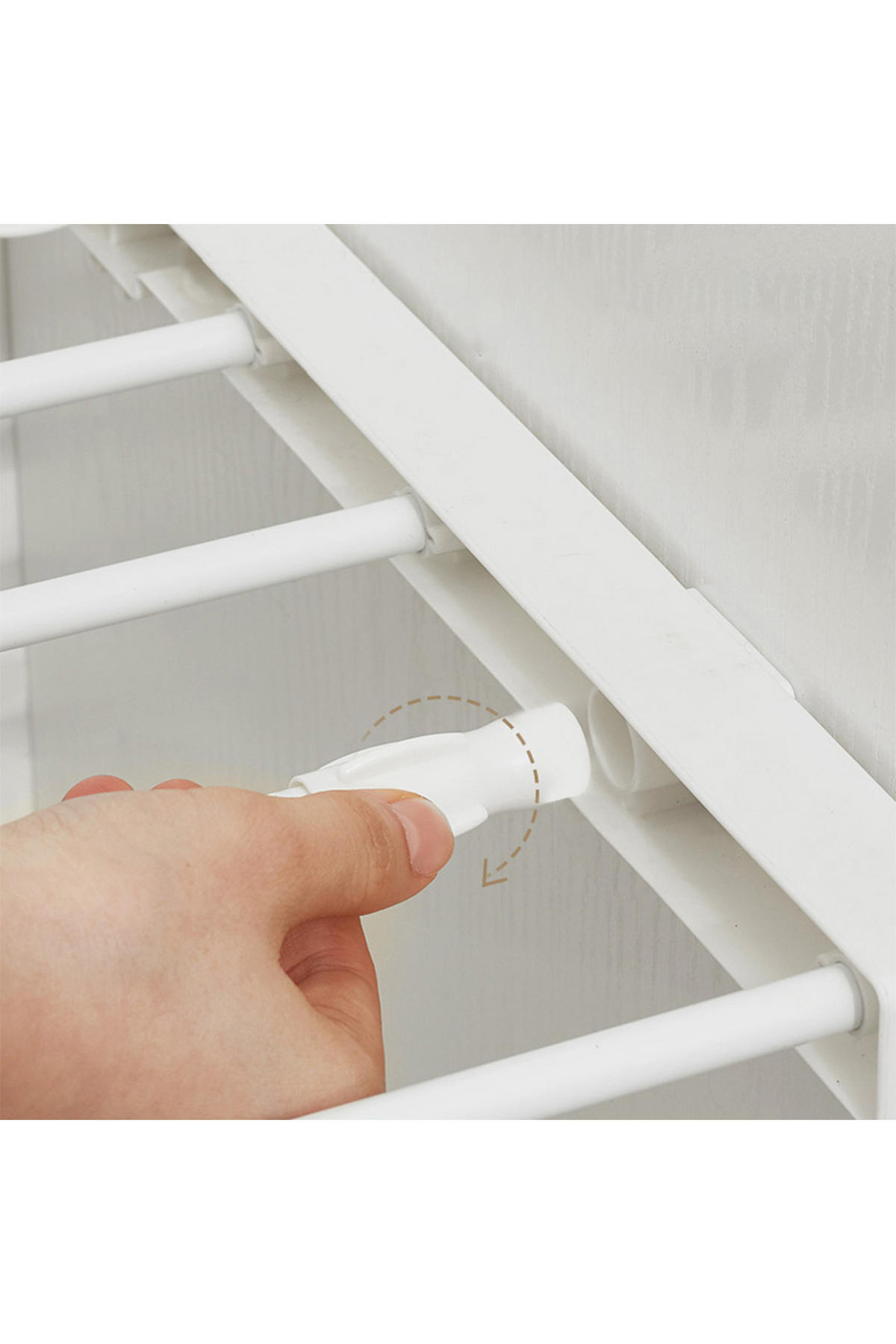 SCHRANK-SPANNREGAL aus ABS-Kunststoff, Kohlenstoffstahl 30-40cm Weißes Verstellbares 30 x 24 x 1,5 cm - Weiß, Kunststoff (24/30/1.5cm) - Livingandhome