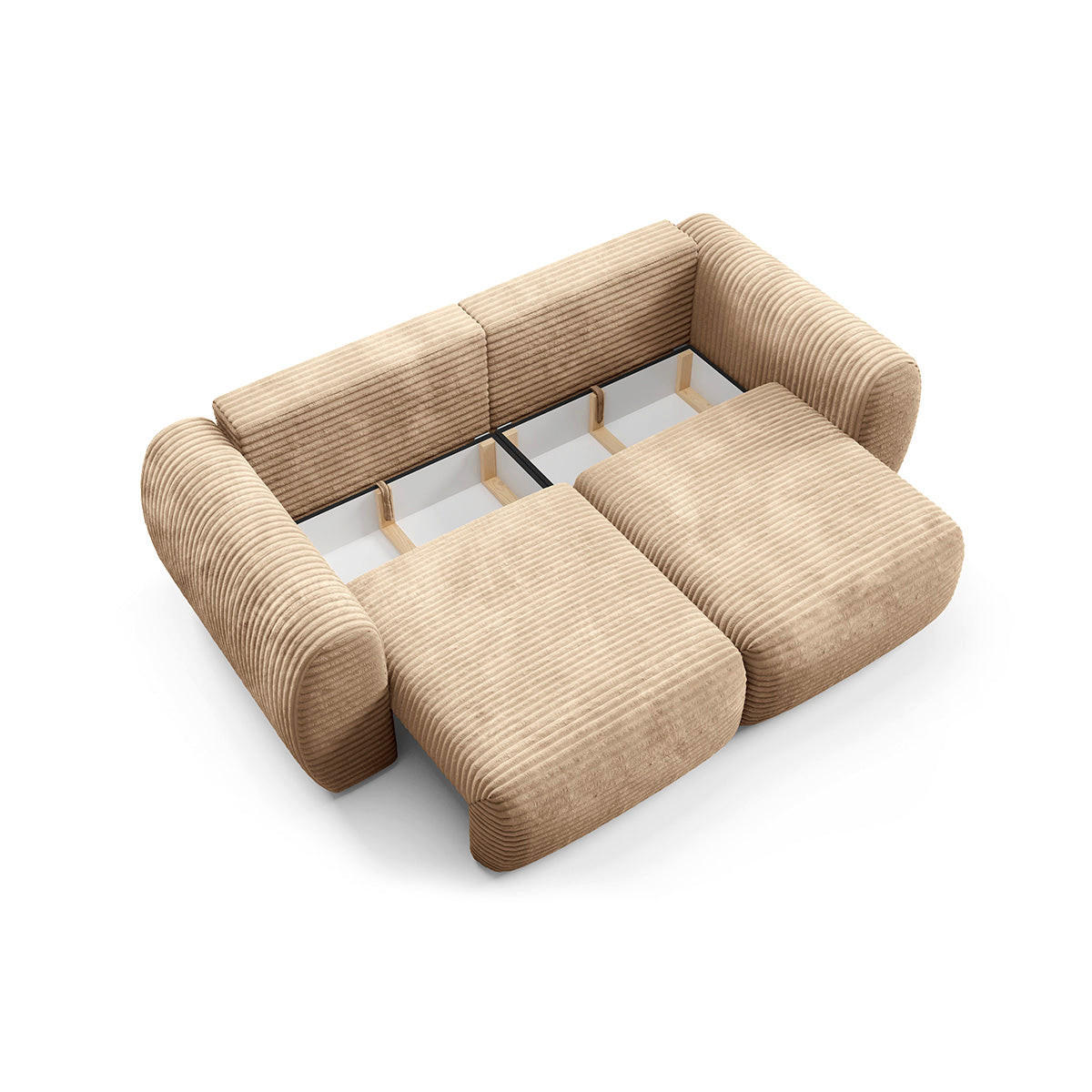 SOFA Camilla 3 Sitzplätze Beige - Beige, Holz (266/95/121cm) - Petits-meubles