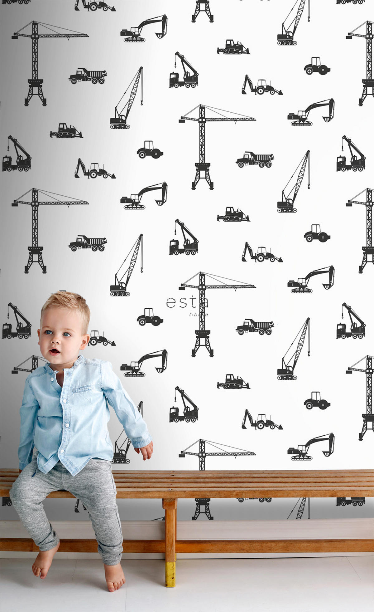 TAPETE Fahrzeuge 53 cm x 10.05 m - Schwarz, Papier (53/0.1cm) - ESTAhome