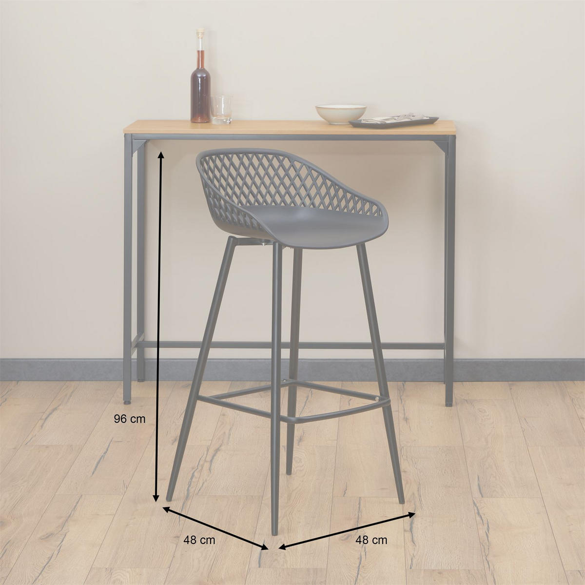 BARHOCKER IREK 2er-Set schwarz - Schwarz, Textil (47/99/49cm) - IDIMEX