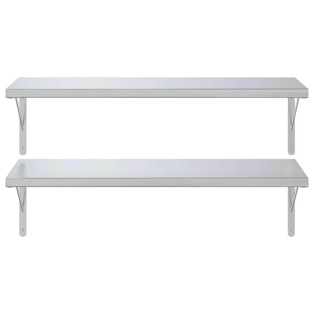 WANDREGALE 2Er Set 100/40 Cm Silbern Edelstahl - Silberfarben, Metall (40/28/100cm) - vidaXL
