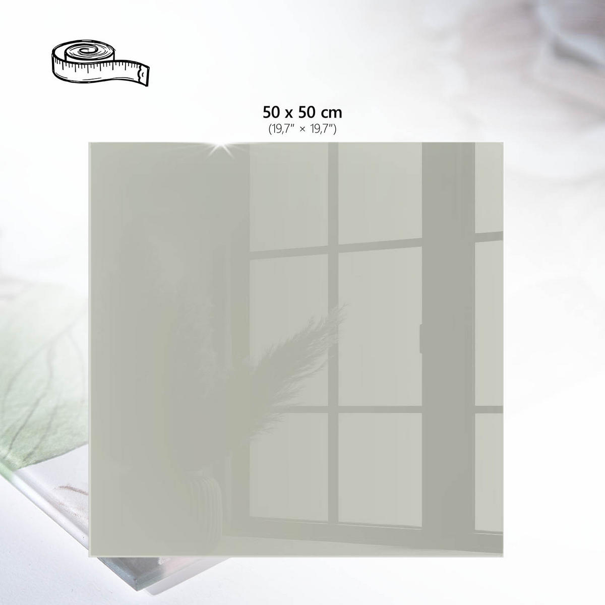 TISCHPLATTE 50x50 cm – Warmes Grau - Pink, Glas (50/50/0.4cm) - Wallfluent