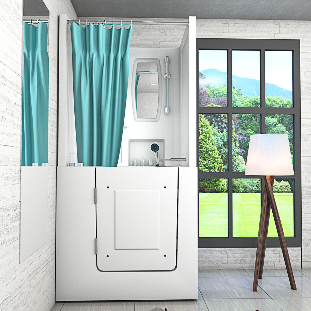 DUSCHE Whirlpool mit Tür S02D-WP-TH-A-L - Weiß, Glas/Kunststoff (78/100/205cm) - AcquaVapore by Sandra Jentho