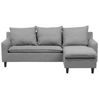 ECKSOFA Polsterbezug Hellgrau Elvenes - Hellgrau, Textil (206/140cm) - Beliani
