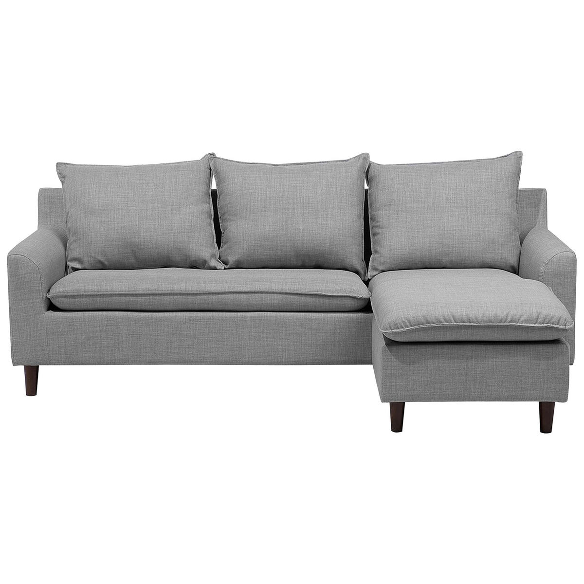 ECKSOFA Polsterbezug Hellgrau Elvenes - Hellgrau, Textil (206/140cm) - Beliani