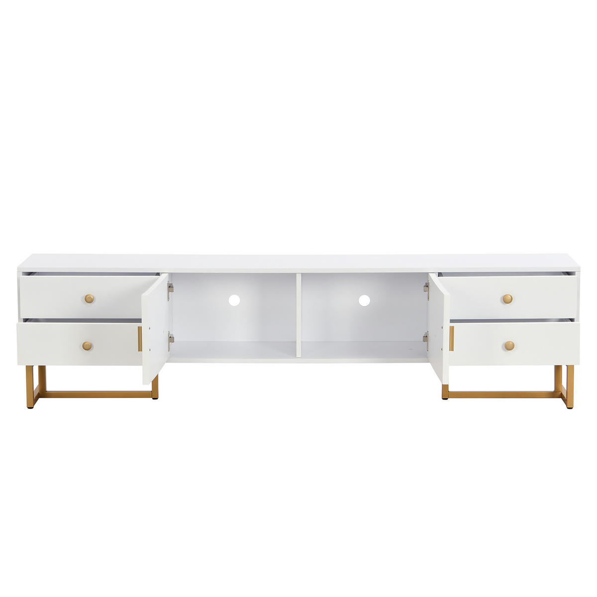 TV-MÖBEL Weiß 175/30/46 cm - Weiß, Holzwerkstoff (175/46/30cm) - PANGIVO
