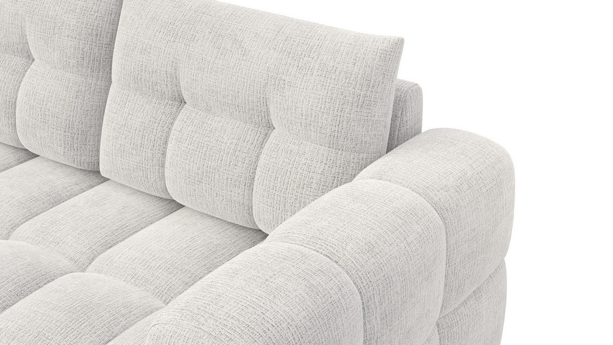 ECKSOFA CLOUDI 4-Sitzer links, creme - Creme/Schwarz, Holz/Textil (294/160cm) - Courtois Laville