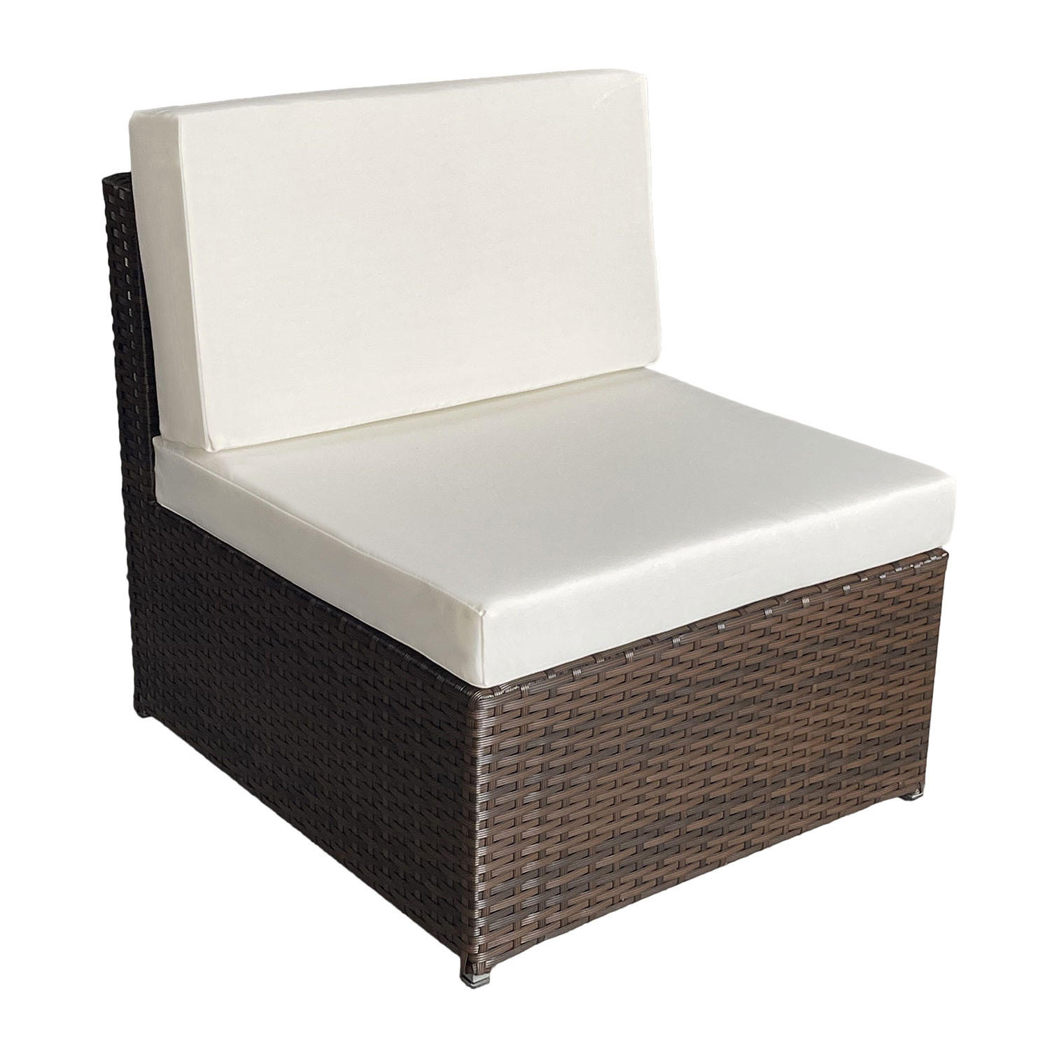 GARTENMÖBEL Bonifacio Braun und Elfenbeinfarben 6 Plätze - Braun, Kunststoff - Happy Garden