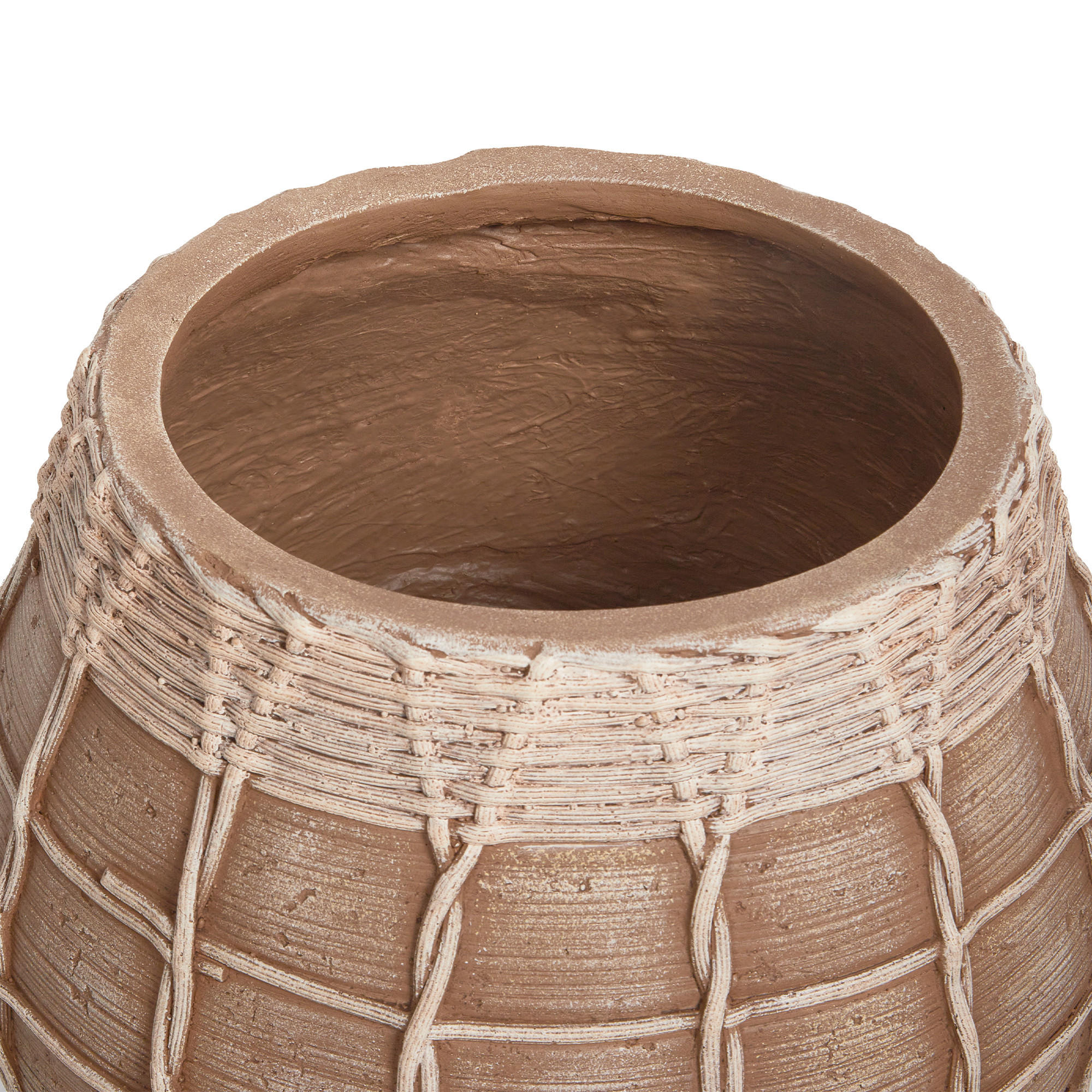 PFLANZENSTÄNDER Braun Darmera - Hellbraun/Beige, Stein (23cm) - Beliani