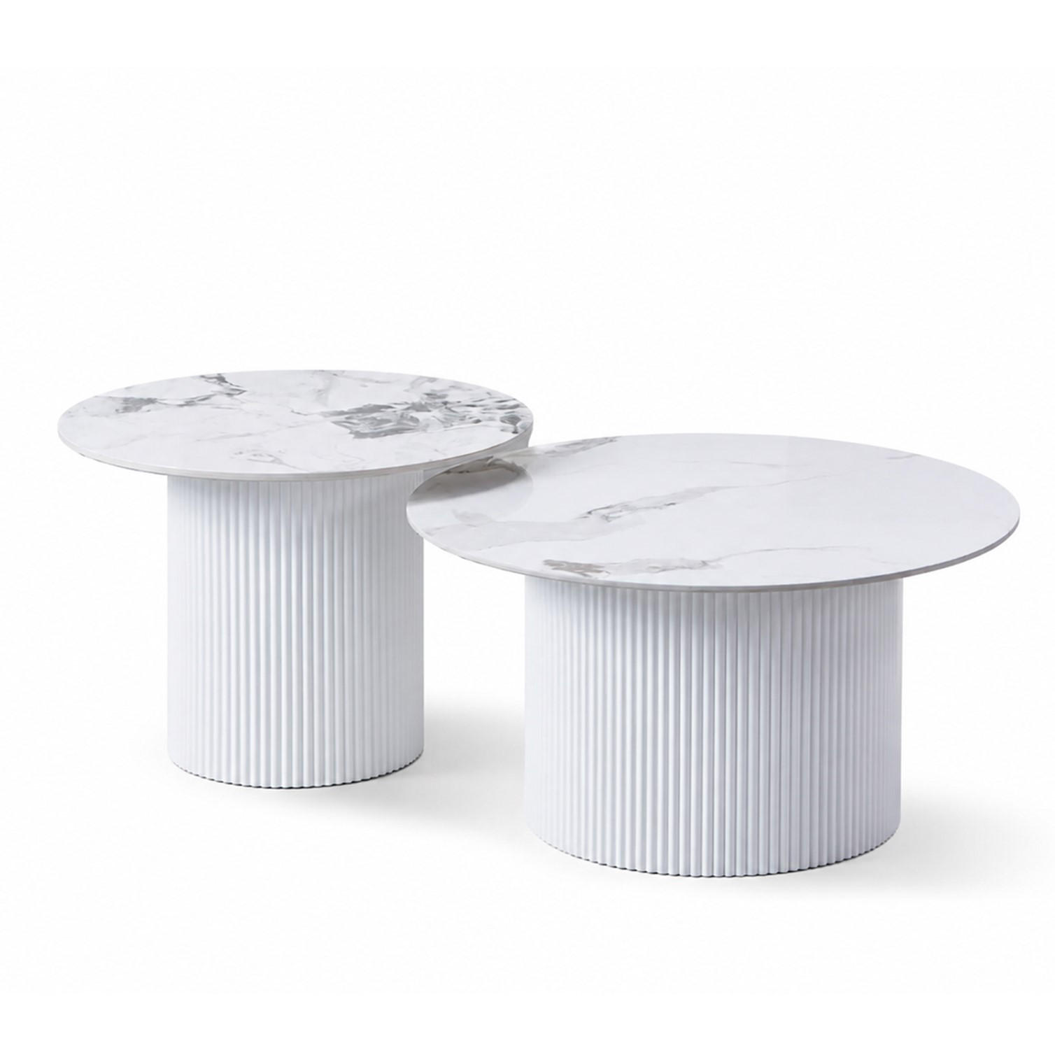 Hooz Couchtisch-Set Weiß 80x46x80 cm