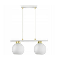 PENDELLEUCHTE GOLDGLAS - Goldfarben/Weiß, Glas/Metall (14/50/80cm) - kiki design