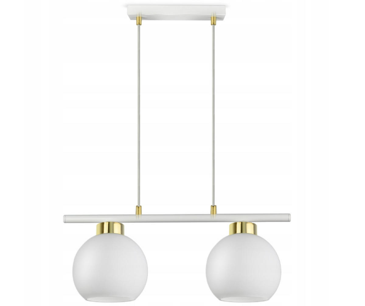 PENDELLEUCHTE GOLDGLAS - Goldfarben/Weiß, Glas/Metall (14/50/80cm) - kiki design