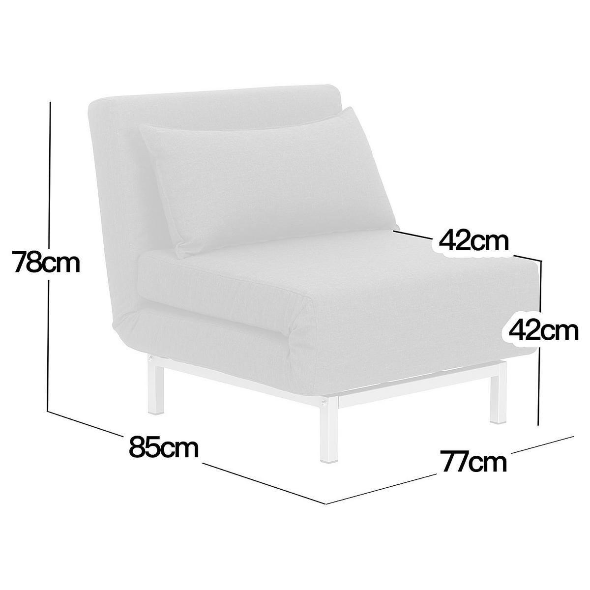 SCHLAFSESSEL - Dunkelgrau/Silberfarben, Textil/Metall (77/78/85cm) - home24