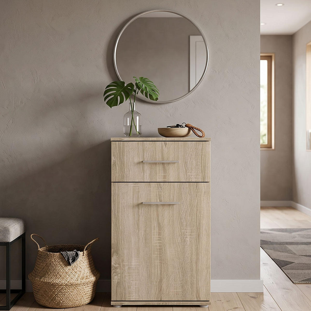 KOMMODE Gemini Eiche Sonoma 50 / 35 / 86,5cm - Braun/Sonoma Eiche, Holz/Holzwerkstoff (50/86.5/35cm) - Feldmann-Wohnen