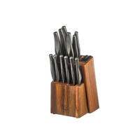 KÜCHENMESSERBLOCK und Steakmesser Larus Loviisa - 14er-Set - Grau, Metall (1cm) - Björn