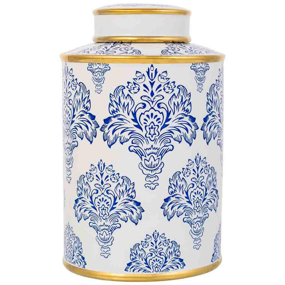 VASE aus Keramik, weiß, 17x27cm - Blau, Keramik (27cm) - Wanderlust