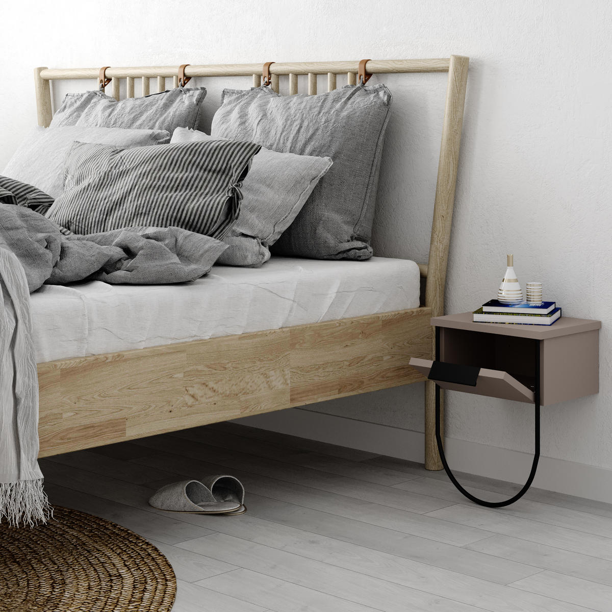 NACHTTISCH Norfolk Mocha 33/44/25 cm - Mokka, Holzwerkstoff (33/44/25cm) - Decortie