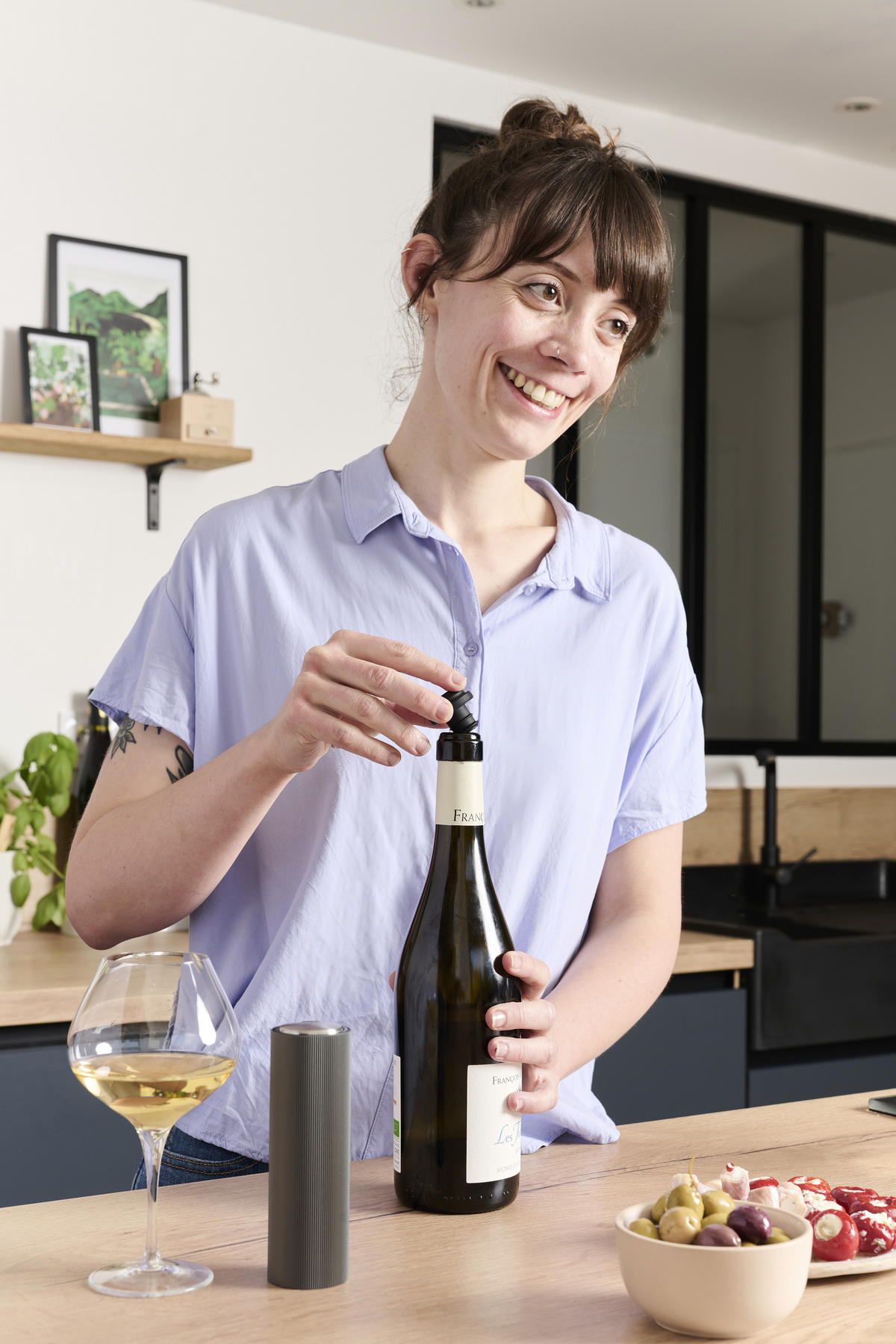 WEINVERSCHLUSS Preserve Duo 4er Set Silikon - Schwarz, Kunststoff (12/3/3cm) - PEUGEOT