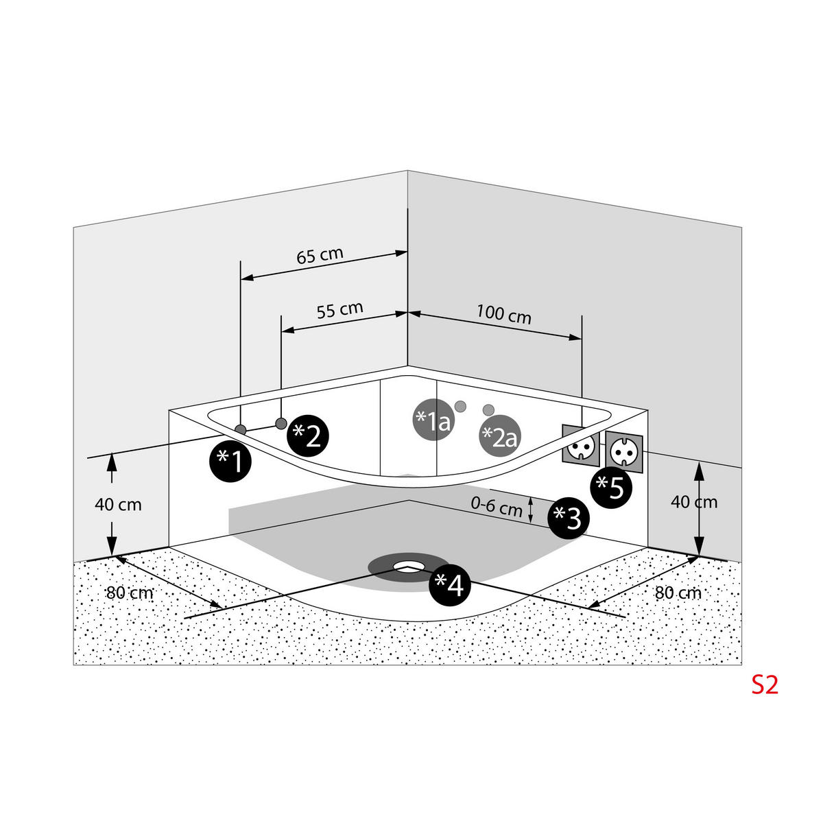 WHIRLPOOL Pool Badewanne Wanne W02-TH-SC 135x135cm - Weiß, Glas/Kunststoff (135/62/135cm) - AcquaVapore by Sandra Jentho