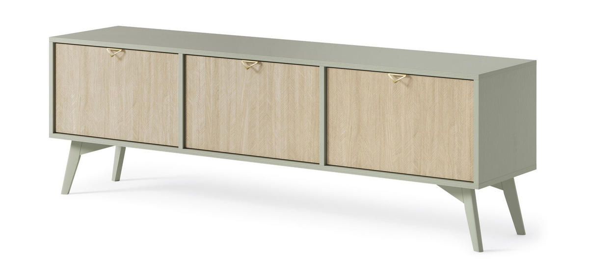 TV-SCHRANK Firr Eukalyptus - Eukalyptusholzfarben, Holzwerkstoff (158/52/38cm) - Bettso