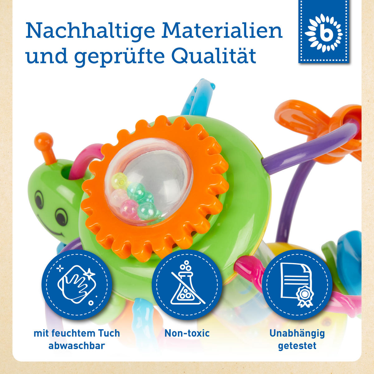 MOTORIKBALL Babys - Multicolor, Kunststoff (15/15cm) - Bieco Spielwaren