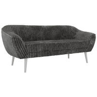 TŘÍMÍSTNÁ POHOVKA PIRS 3 - Šedá Manšestr - Bílé nohy - šedá/bílá, kompozitní dřevo/textil (180/75/74cm) - MKS
