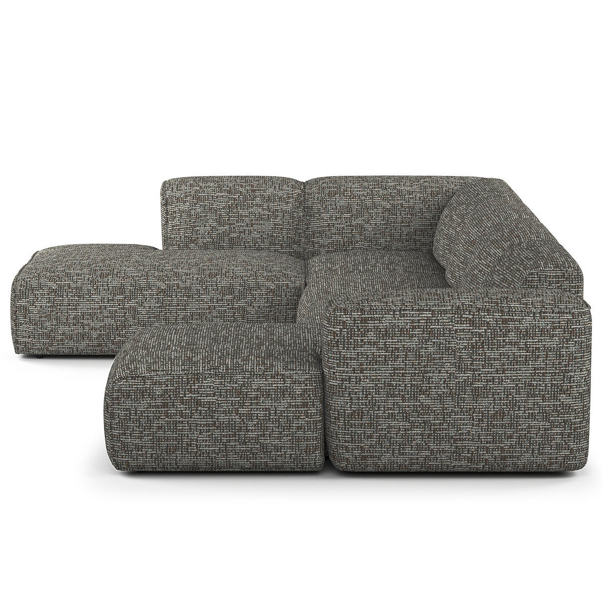 WOHNLANDSCHAFT mit Longchair - Schwarz/Grau, Kunststoff/Textil (325/71/235cm) - home24