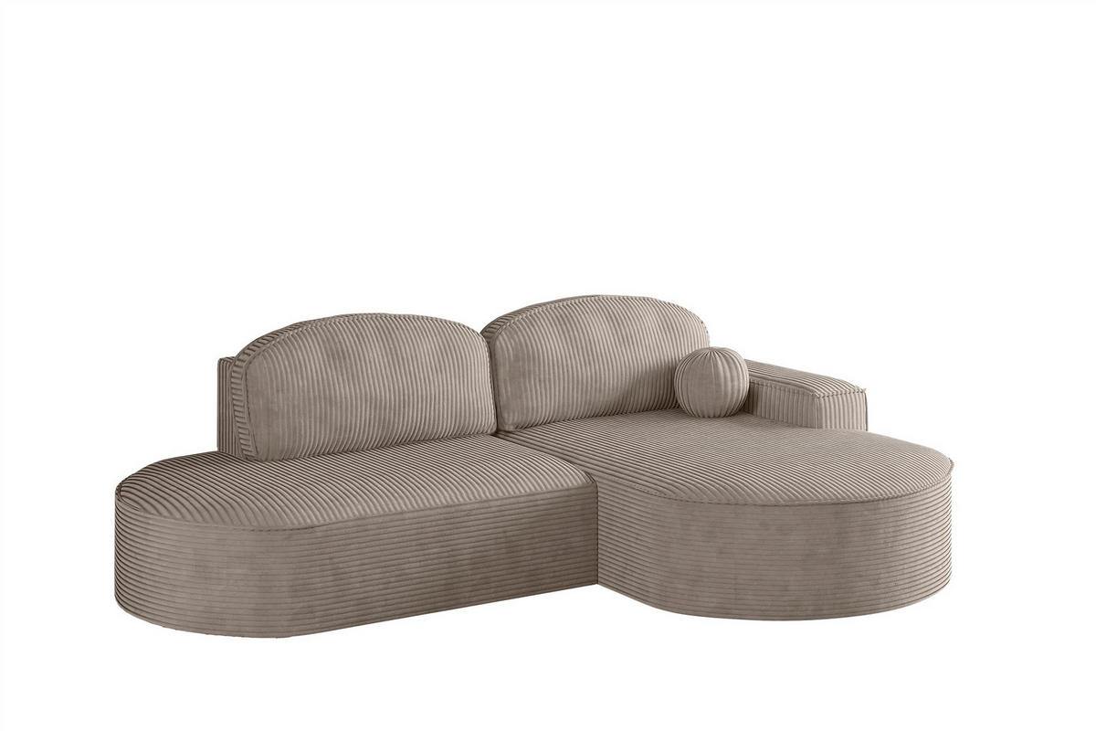 ECKSOFA Girona Mit Schlaffunktion - Braun, Holzwerkstoff/Textil (278/179cm) - Fun Möbel