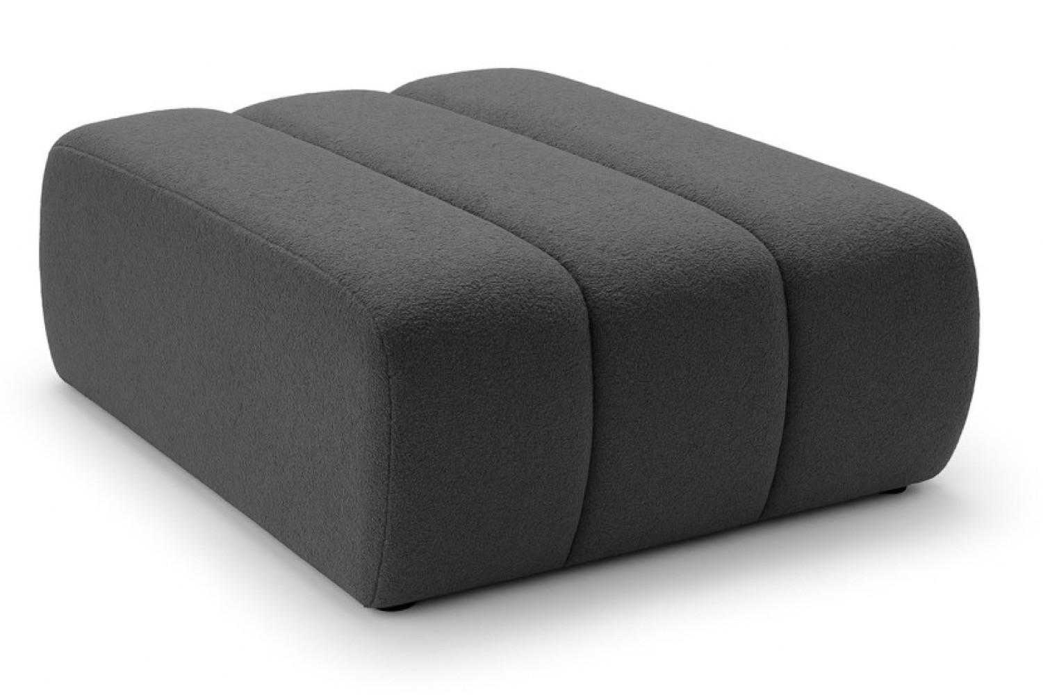 POUF Grau ALOO Gepolstert Boucle Lambi - Grau, Textil (82/41/75cm) - Sepro Meble
